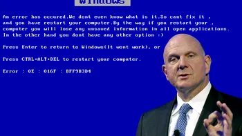 Expresia eșecului pentru Windows: Blue Screen of Death a fost creat de Steve Ballmer