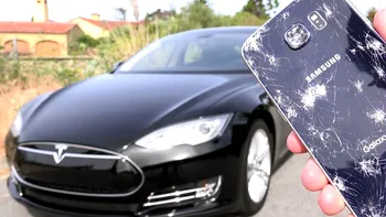 Anduranţă extremă: Galaxy S6 călcat de un Tesla Model S [VIDEO]