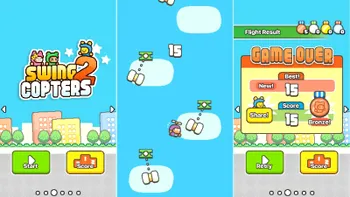 Swing Copters 2 este cel mai nou joc de la creatorul Flappy Bird