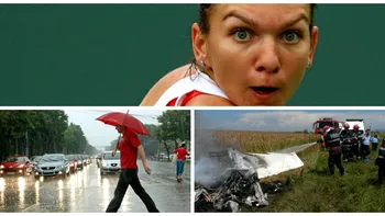 Revista presei: accident aviatic la Brașov; Simona Halep, în optimi la Wimbledon; cod galben de ploi și vijelii în mai multe județe