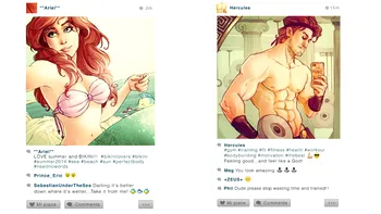 Cum ar arăta pozele de pe Instagram ale personajelor Disney