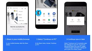 Windows 10 îți va permite să continui activitățile pe care le începi pe Android