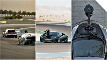 Un Lamborghini pentru Hollywood: ține pe capotă o cameră mai scumpă decât mașina