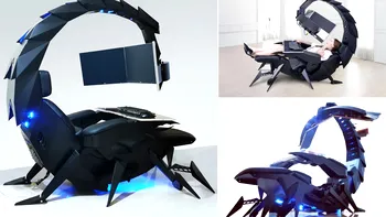 Acest scaun de gaming arată ca un scorpion gigant și face lucrul de acasă mai plăcut