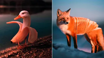 Aceste fotografii suprarealiste fuzionează într-un mod inteligent animalele cu mâncarea