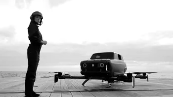 Renault R4, poate cea mai ghidușă mașină zburătoare: e ca o dronă desprinsă din anii `60