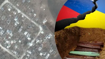 Imaginile din satelit dezvăluie o altă groapă comună lângă Mariupol. Are 200 de metri lungime