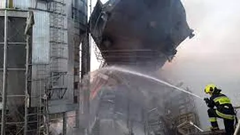 Incendiu de proporții în Portul Internațional Giurgiulești din sudul Republicii Moldova