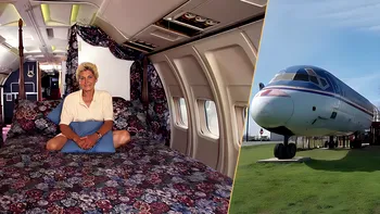 Și-au pierdut casa și au ajuns să locuiască într-un avion de linie. Baia este în cabina piloților, dormitorul la low-cost, iar sufrageria la clasa intâi
