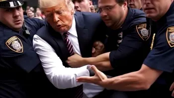 FOTO Imagini trucate cu Trump în timp ce fuge de poliție. Americanii râd de arestarea anunțată de fostul președinte