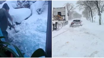 Bilanțul DSU în județele afectate de ninsori. O femeie din Botoșani a născut asistată prin apel video
