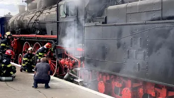 Incendiu la locomotiva cu abur a Trenului Regal, în Gara Brașov. Anunțul făcut de ISU FOTO