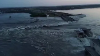 Imagini din satelit arată că barajul de la Kahovka era deja stricat, înainte de a fi distrus complet
