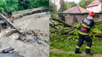 Furtuna a făcut prăpăd în mai multe județe din țară. Inundații și drumuri surpate  în Hunedoara. Intervenții dificile în Alba
