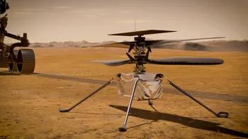 „Locul de veci” al elicopterului marțian Ingenuity. Imaginea surprinsă de roverul Perseverence, un ultim omagiu adus de NASA