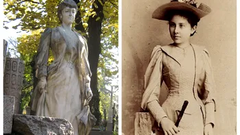 Doamna cu umbrela, statuia care ”bântuie” Cimitirul Bellu. Noaptea i s-ar auzi plânsetele, printre morminte