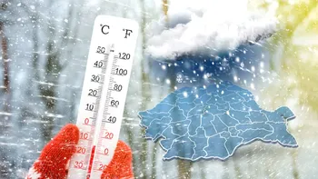 Iarna revine în forță. Coduri galben și portocaliu de vreme rea în toată țara. Viscol și vânt puternic până la 120 km/h