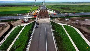 În ce stadiu este pasajul peste E85 şi CF500 Domnești - Vrancea de pe Autostrada Moldovei? Cele mai noi imagini de pe A7