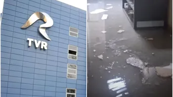 Sediul Știrilor TVR, grav afectat de ploi. Apa a pătruns în clădire, tavanul a cedat