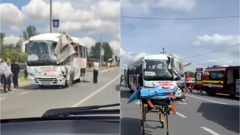 Accident grav în Iaşi între un TIR şi un autocar cu 20 de pasageri. A fost activat Planul Roşu de intervenţie, pasagerii primesc îngrijiri medicale