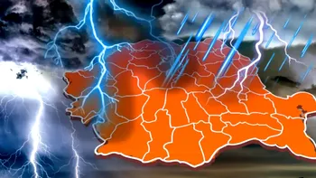 ANM a emis cod portocaliu de ploi torențiale, vânt puternic și temperaturi scăzute. Capitala și 13 județe, vizate de fenomene meteo periculoase
