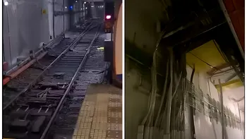 Un zid s-a prăbușit la metrou din cauza infiltrațiilor de apă, iar o linie de alimentare a fost inundată. Video