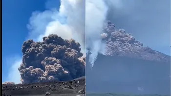 Imagini cu turiştii din Sicilia care fug disperaţi din calea Vulcanului Etna. Este alertă pe aeroportul din Catania după erupţia puternică
