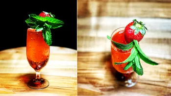 Cum faci un cocktail de tip spritz inspirat de Bellini, dar cu căpșuni. Ar putea fi mixul perfect pentru Wimbledon