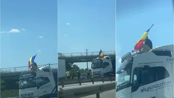 Trafic blocat pe A1 către București din cauza unui șofer care a oprit un camion de-a latul șoselei. Ce riscă acum conducătorul auto. Jandarmii au eliberat autostrada. Update