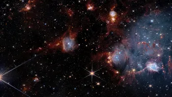 Colaborare inedită între James Webb și Hubble: Cum au surprins împreună nașterea stelelor într-o galaxie-satelit a Căii Lactee