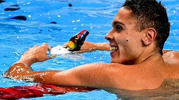 David Popovici, prima reacţie după medalia de aur la proba de 100 m liber. 