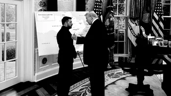 Ce simbolizează harta pe care apare și România, din biroul lui Donald Trump. A fost observată în timpul discuției dintre el și Volodimir Zelenski
