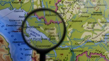 Harta teritoriilor din Ucraina care ar urma cedate, atârnată în Biroul Oval imediat după plecarea presei