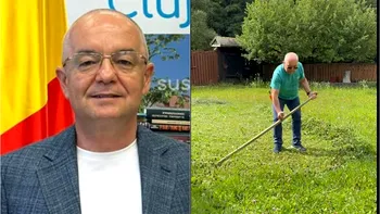 E unul dintre cei mai cunoscuți politicieni din România, însă munca de jos nu îi este străină. Emil Boc a trecut la cosit iarba. „Cel mai gospodar primar”