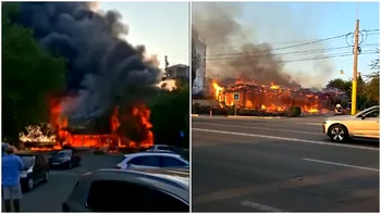 Incendiu puternic în Mamaia, la un fost club celebru din centrul stațiunii