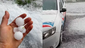 Codul portocaliu de vreme rea a lăsat dezastru în urmă. Gheaţa cât oul de găină a surprins românii: 