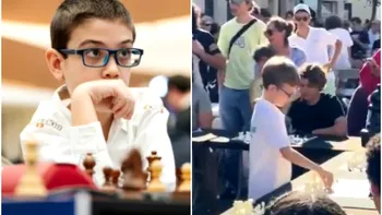 Luca Protopopescu uimeşte lumea şahului. Băiatul a înfruntat simultan 12 adversari: 