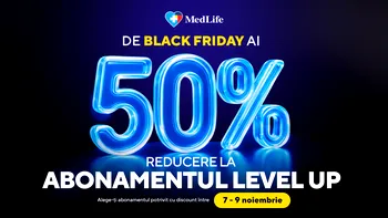 De Black Friday, între 7-9 noiembrie, la MedLife ai până la 50% reducere la abonamentele individuale de sănătate