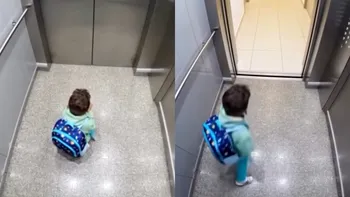 Reacția total neașteptată a unui copil care rămâne blocat în lift pentru câteva minute VIDEO