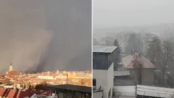 Fenomen extraordinar în Cluj-Napoca. Oraşul a trecut în câteva minute de la primăvară la iarnă: 