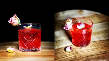 Cum faci un cocktail de Valentine's Day, un altfel de Negroni cu zmeură, ciocolată și grapefruit roz