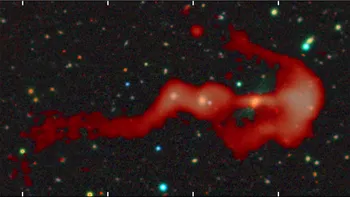 Galaxia uriașă care arată ca un arc cu săgeată: astronomii au descoperit o formă cosmică nemaivăzută