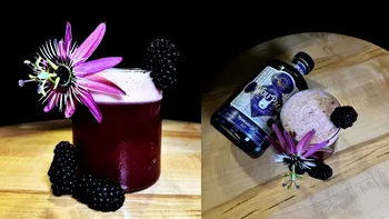 Cum faci un cocktail original între Clover Club și Negroni, un fel de Gin Sour cu Campari și Aperol - BlackBerry Bitter Bow cu Măgura Zamfirei Wolfpack
