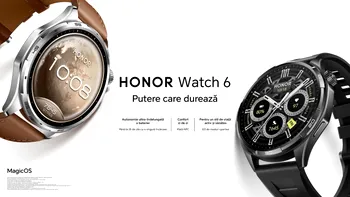 HONOR Watch 6 ajunge în România. Smartwatch-ul promite autonomie de până la 35 de zile și peste 120 de moduri sportive
