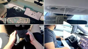 Șoferii Tesla se filmează dormind și jucându-se la volan cu FSD activ: fenomenul viral care poate transforma autonomia într-un pericol