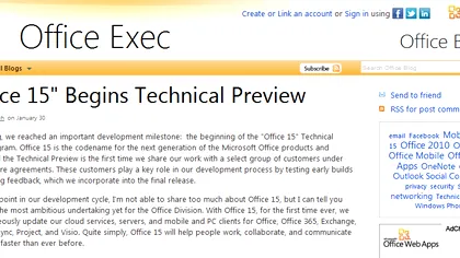 Microsoft incepe sa testeze Office 15