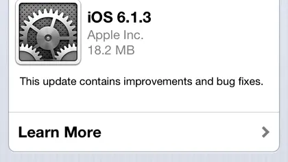Apple desfiinteaza posibilitatea de jailbreak cu noul iOS 6.1.3