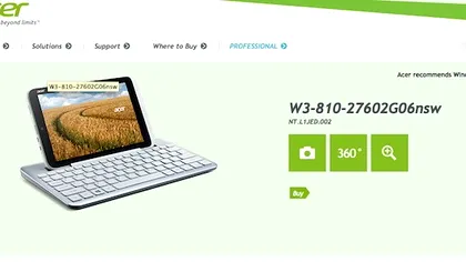 Acer Iconia W3 cu Windows 8 anuntata in mod oficial