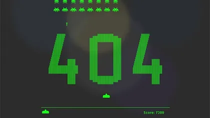 Space Invaders se ascunde in spatele unei erori de tip 404