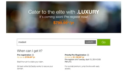 GoDaddy dezvaluie noi tipuri de domenii ca .Menu, .Build, .Luxury